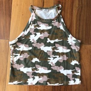 camo print halter top